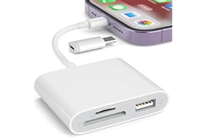 SD Card Reader for iPhone, Memory Card Reader with USB Camera Adapter Plug and Play Trail Game Camera SD Card Viewer Supports