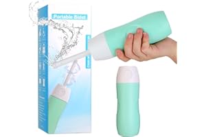 HYIJIAQI Portable Travel Bidet Portable Bidet Straight and Angled Nozzle Spray One Button Activation for Personal Hygiene,Outdoor,Camping,Traveling (Cyan)