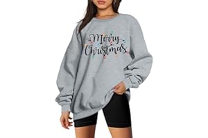 SUPEYA Christmas Sweatshirt Women Merry Christmas Oversized Pullover Sweatshirts Christmas Lights Sweater Xmas Holiday Tops
