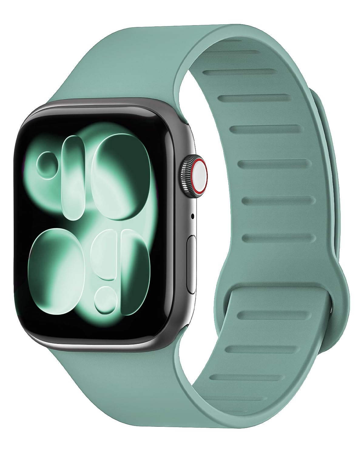 Magnetic Silicone Band Compatible with Apple Watch Band 38mm 40mm 41mm 42mm 44mm 45mm 46mm 49mm Women Men, Soft Waterproof Replacement Strap for iWatch Series 11 10 9 8 7 6 5 4 3 2 1 SE Ultra