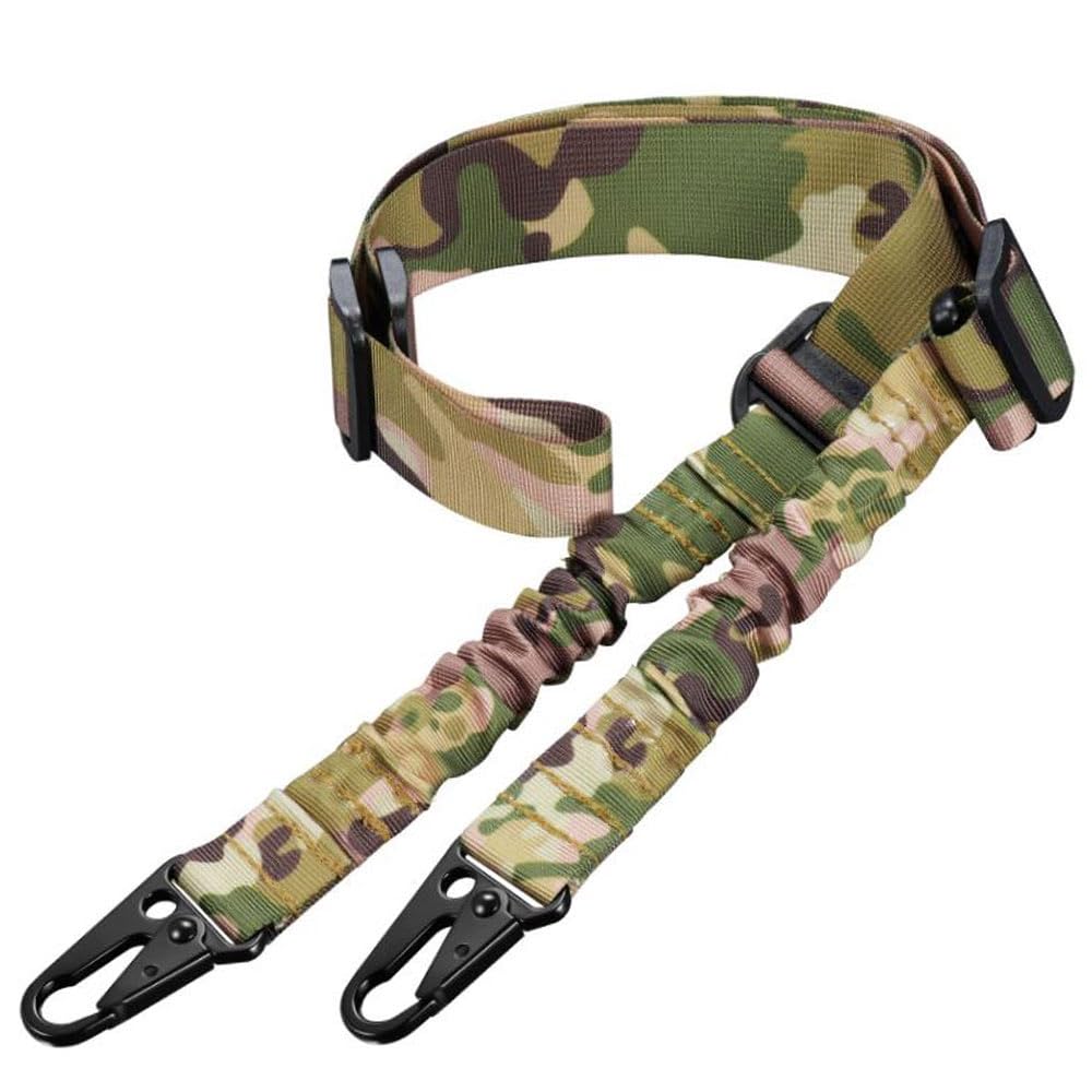 Camouflage One/Two Point Tactical Rifle Gun Weapon Sling 1, 2 Adjustable Airsoft Camo Bungee