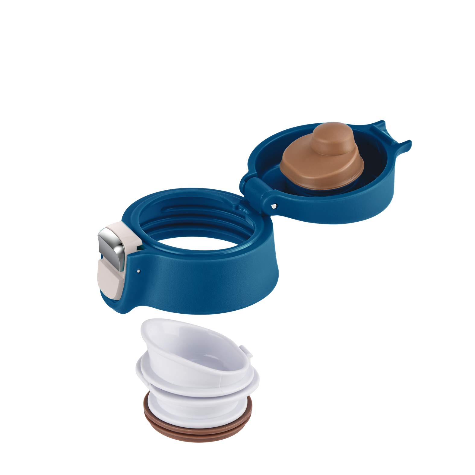 Emsa N21509 Travel Mug Light Thermo/Isolierbecher aus Edelstahl, 0,4 Liter, 8h heiß, 16h kalt, 100 Prozent dicht, auslaufsicher, spülmaschinengeeignet, Klappverschlussystem, Blau, 1 Stück (1er Pack) 3