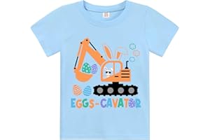 CHIPELER Easter T-Shirts Baby Boys Girls Short Sleeve Shirts Toddler Hip Hop Bunny Egg Tractor Graphic Tees Tops 2-7 Years