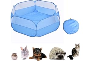 WishLotus Small Animal Playpen 47.2”, Foldable and Portable Outdoor Exercise Fence Pop-Up Yard Fence, Breathable Pet Tent Pla