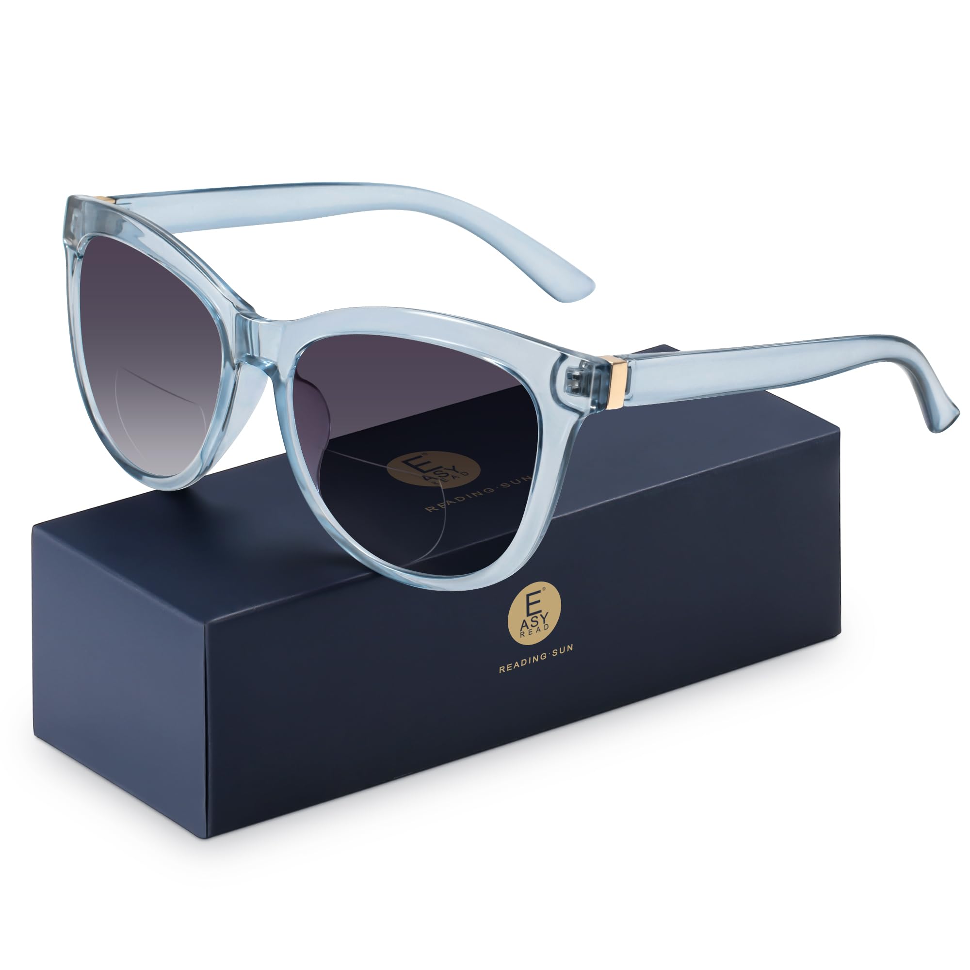 Photo 1 of EASY READ Bifocal Reading Sunglasses for Women?Fashion Sun Readers UV400 Protection(Magnification 2.00,Blue)