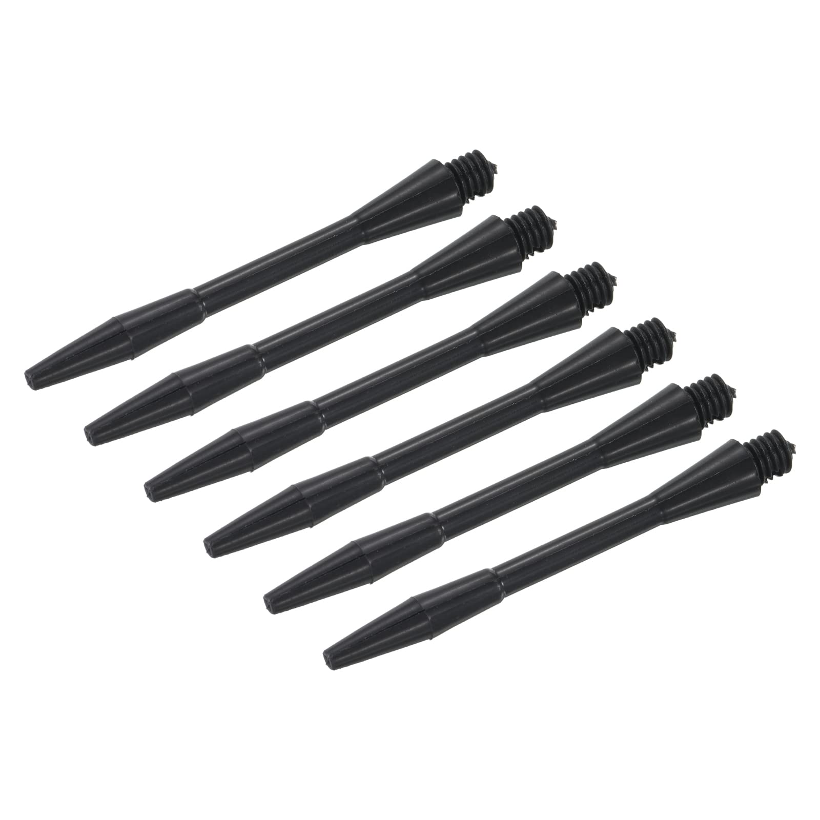 PATIKIL 45mm Dart Shafts, Medium 2BA Plastic Dart Stems Dart Accessories for Steel Tip - 6 Pack (Black)