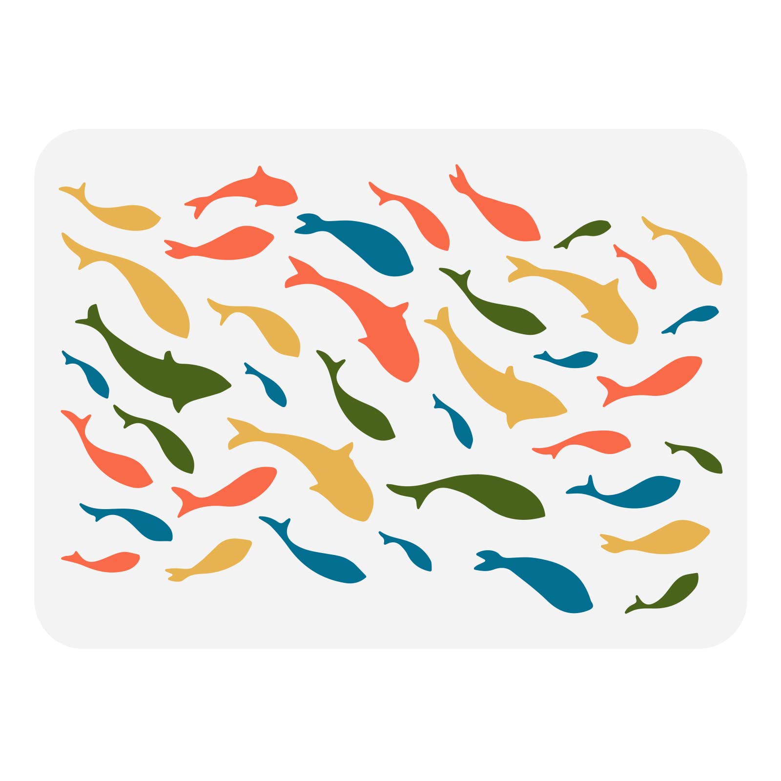 FINGERINSPIRE Fish Stencil for Painting 29.7x21cm Reusable Large Amount of Fish Pattern Drawing Stencils Large Swimming Fish Stencil for Painting on Wall, Wood, Furniture, Fabric and Tile