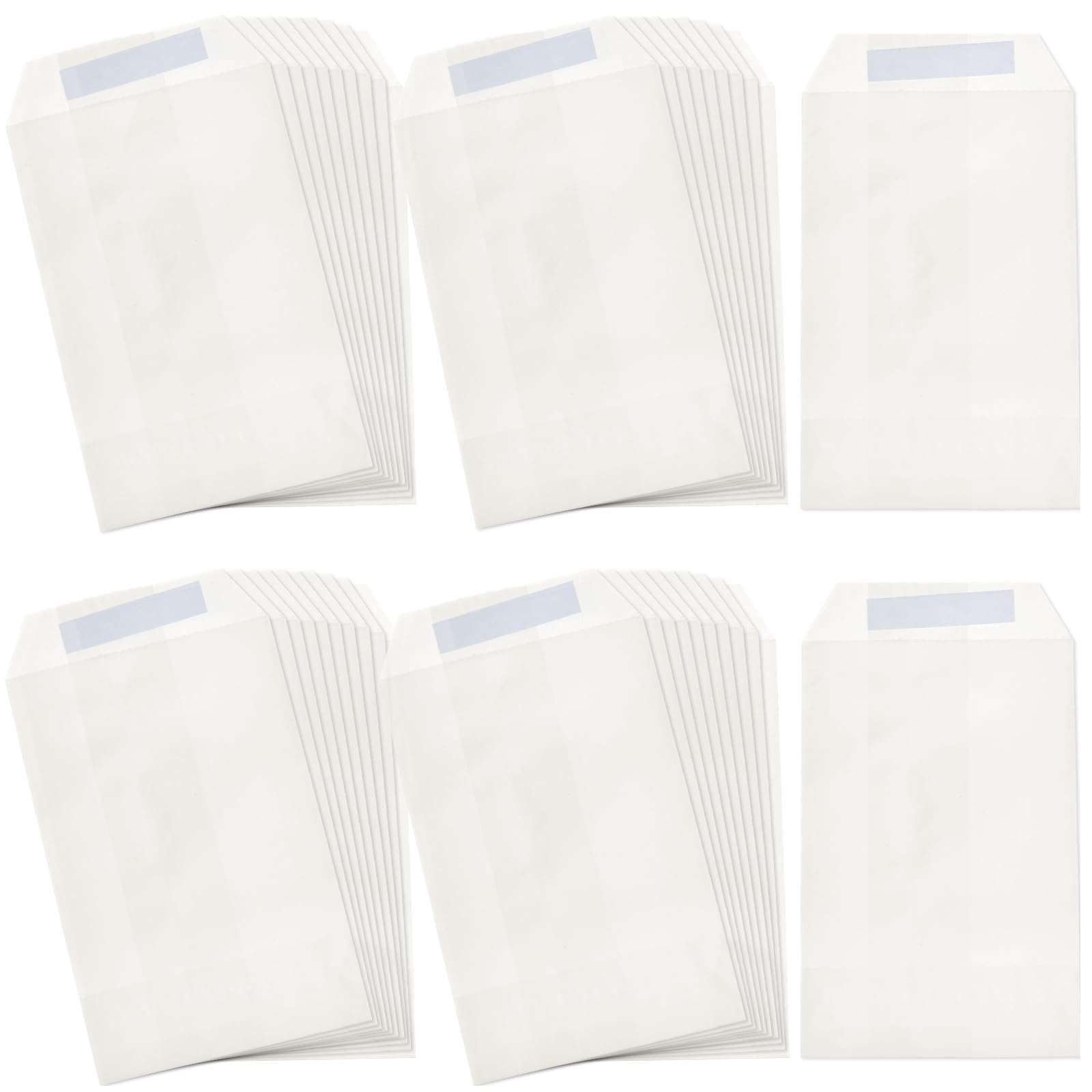 Tenare 100 Pcs Wedding Confetti Glassine Bags Peel Resealable Glassine Envelopes Paper Favor Bags Confetti Party Supplies for Flowers Seed Candle(70 x 105 mm)