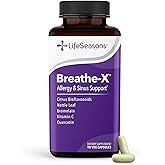 Breathe-X - Allergy &amp; Sinus Relief Supplement - Supports Sinuses &amp; Nasal Discomfort - Non-Drowsy &amp; Fast-Acting - Quercetin, Bromelain, Citrus Bioflavonoids, Nettle Leaf &amp; Vitamin C - 90 Capsules