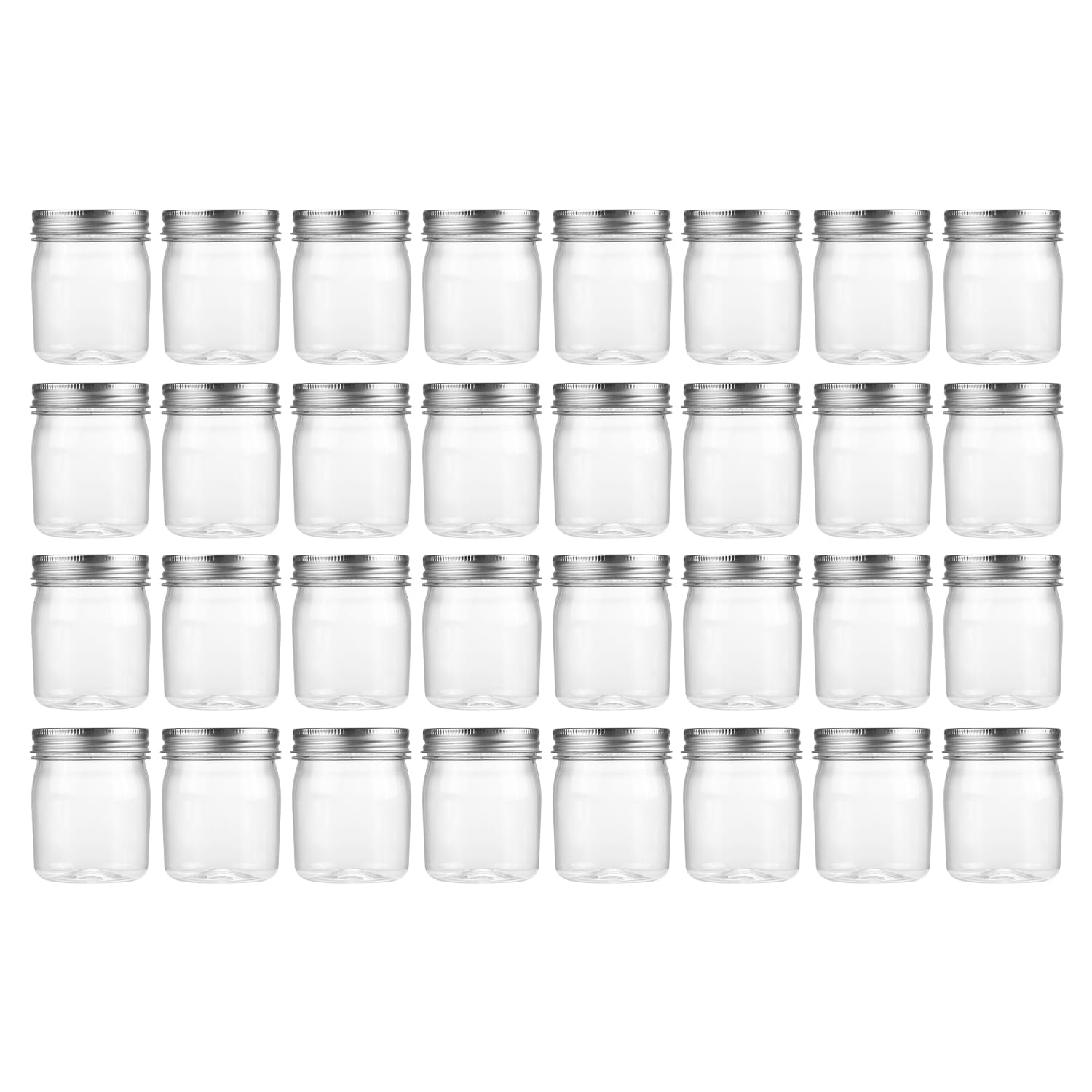 novelinks 8 oz Clear Plastic Jars with Screw-On Lids - BPA-Free ...