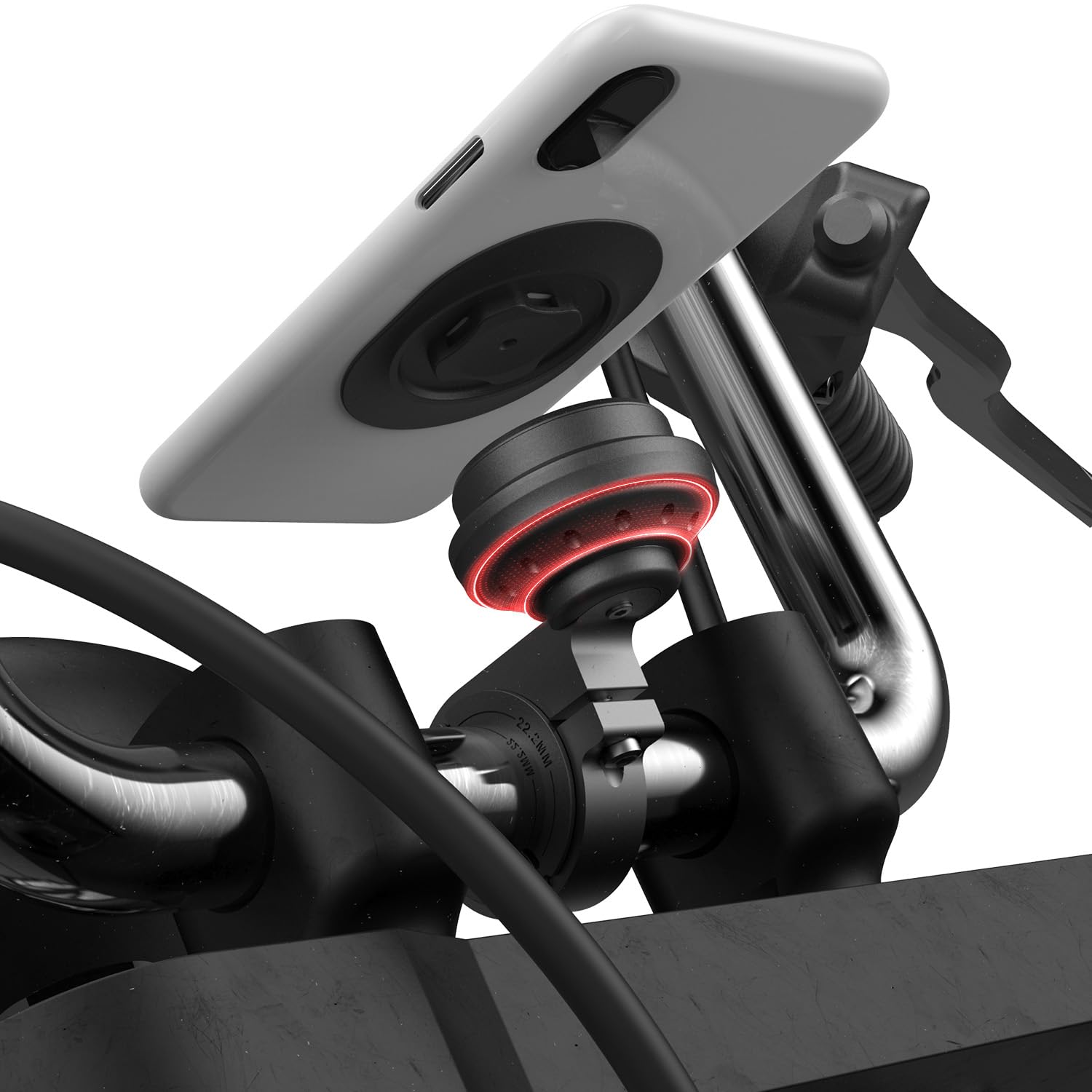 Photo 1 of Motorcycle Phone Mount,Bike Cell Phone Holder with Vibration Dampener module,Out Front Bicycle Handlebar Mount for Mountain Road EBike,Scooter,Moto,MTB,Quick Release Attach/Detach?Series C - 2nd Gen?