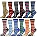 Womens Dress Socks Novelty Socks 12-Pair Crew (Thin-Ministripes_12pair)