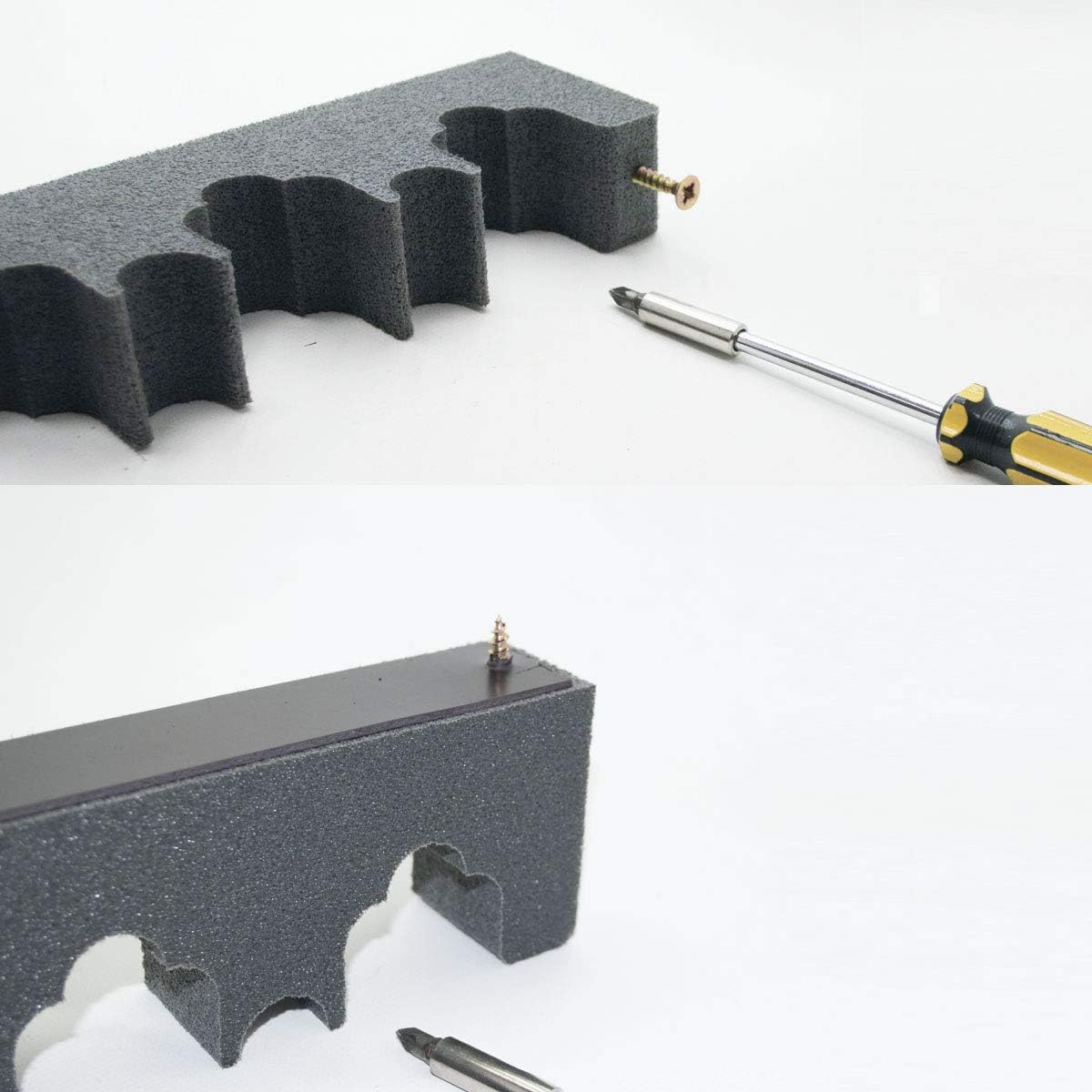 Five (Nine) Foam Gun Rack - New Universal Rifle Barrel Rest with Magnetic Strip - Gun Storage - Weapon Rack - for Gun Safe and Free Standing - Gun Rack Pegboard - Fishing Rod Holder - Gift for Hunter: Sports & Outdoors