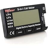 Tenergy 5-in-1 Battery Meter, Intelligent Cell Meter Digital Battery Checker Battery Balancer for LiPo / LiFePO4 / Li-ion / NiCd / NiMH Battery Packs