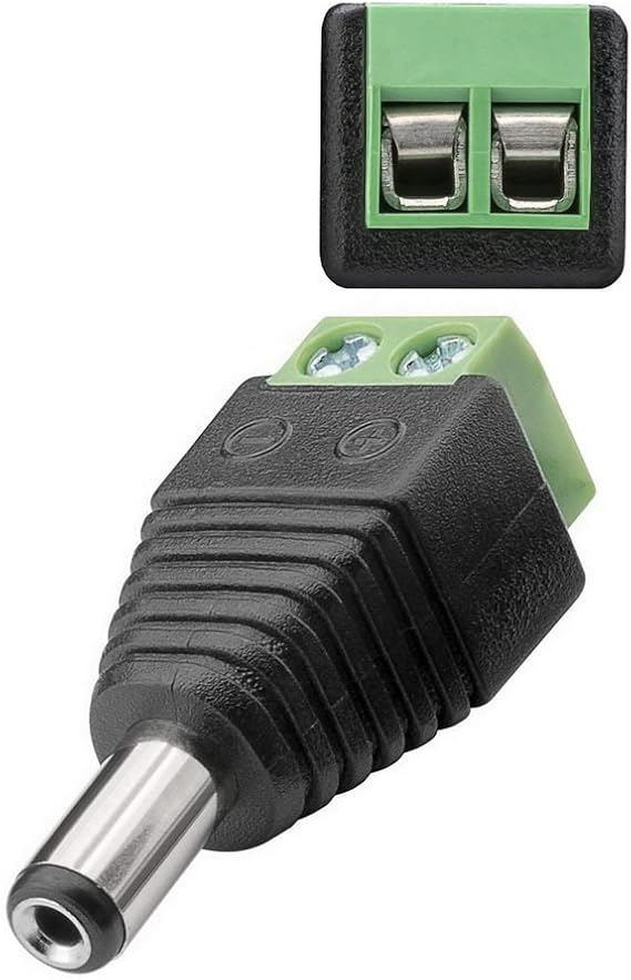 erenLINE® DC-Hohlstecker, Netzteil-Stecker 2,1 x 5,5 mm; schraubbar ...