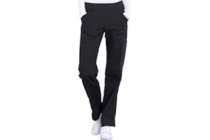 Cherokee Women's Scrub Pants Mid Rise Straight Leg Pull-on Cargo Pant with 6 Pockets & 2-Way Stretch Fabric - WW170