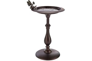 Good Directions BCA-BRZ-2 Classic Bronze Pedestal Bird Bath, Pewter - Fairy