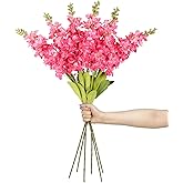 IPOPU Delphinium Artificial Flowers 33.46 in 6 PCS Snapdragon Flowers Hyacinth Artificial Flowers Silk Flowers for Tall Vase for Wedding Home Decor(Hot Pink)
