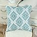 CaliTime Pack of 2 Soft Jacquard Throw Pillow Covers Cases for Couch Sofa Home Decoration Vintage Diamond Shape Damask Floral 18 X 18 Inches Teal