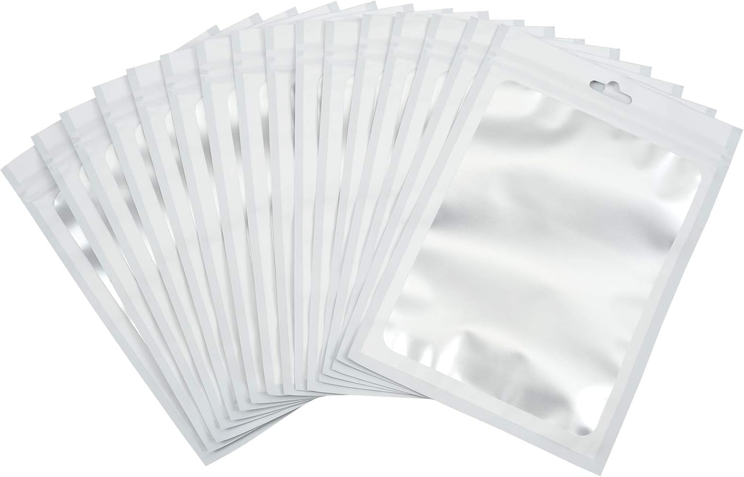 100pack resealable mylar ziplock bags with front window