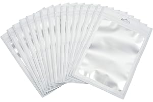 EONJOE 100pcs Resealable Mylar Packaging Bags Small Business Supplies Candy Sample Freshie Jewelry Bracelet Zipper Zip Package Pouch Bag