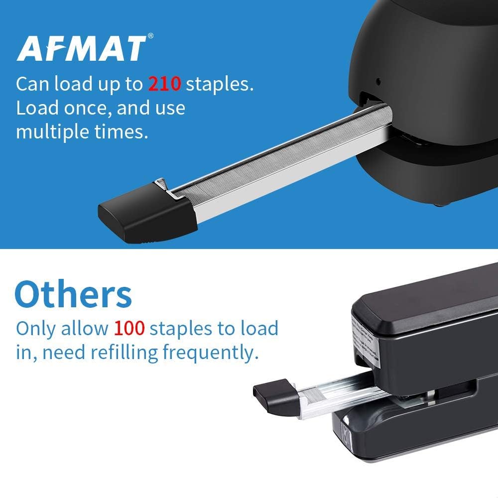 Electric Stapler Desktop, Automatic Staplers for Desk, Portable Stapler, AC or Battery Powered Heavy Duty Stapler, with Reload Reminder & Release Button, 25 Sheets Capacity, Black : Office Products