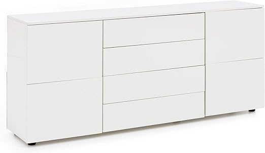 Sideboard Anrichte Kommode Flurschrank In Hochglanz Weiss Masse B T H In Cm 165 X 34 5 X 75 Amazon De Kuche Haushalt