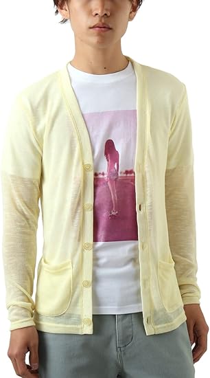 髪型 綺麗なカーディガン 薄手 メンズ