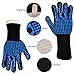 Awekris Oven Gloves Heat Resistant, BBQ Grilling Gloves for Cooking Kitchen Baking Fireplace Grilling WorkPlace Glove (Blue)