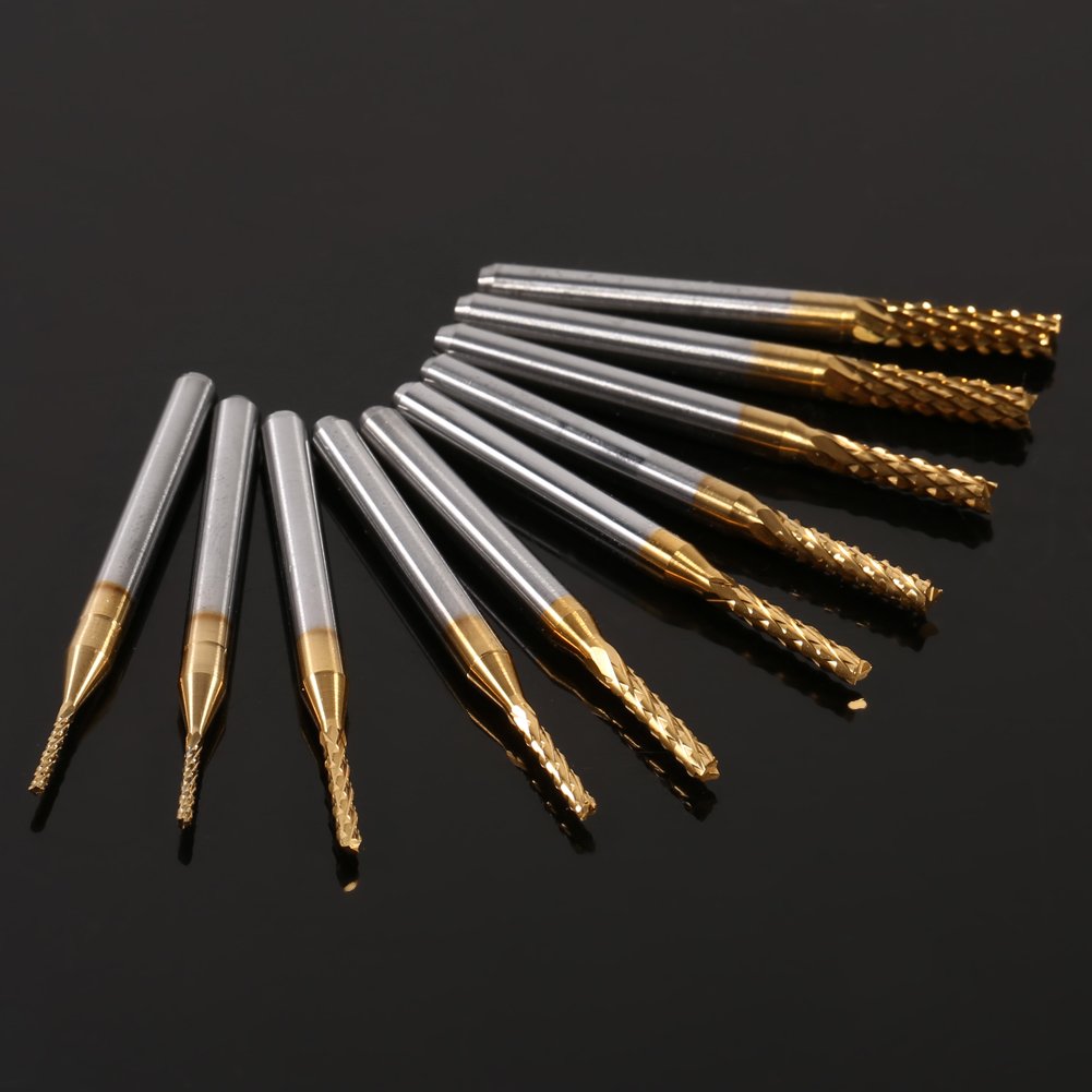 10pcs Drill Bits, Carbide Twist Drill Bit Set, Professional Drill Bits with Sharp Cutting Edge for Wood Metal Aluminum Plastic Copper