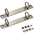 Semetall 2pcs A7 Notebook 2-Ring Binder Mechanism Metal Loose Leaf Binders Ring Clips Ring Binder Replacement Kit,Bronze