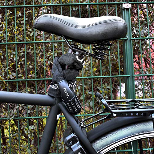 nean Fahrradschloss mit Zahlen und hoher Sicherheit-Stufe, Ketten-Schloss, Zahlenschloss mit Code Kombination, gehärtete… – Bild 6