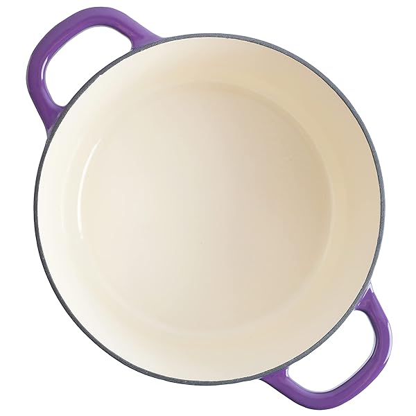 CROCK-POT ARTISAN 7-QUART ROUND ENAMELED CAST IRON DUTCH OVEN – LAVENDER PURPLE, DURABLE HEAVY-DUTY COOKWARE FOR SLOW COOKING, BAKING, ROASTING WITH LID