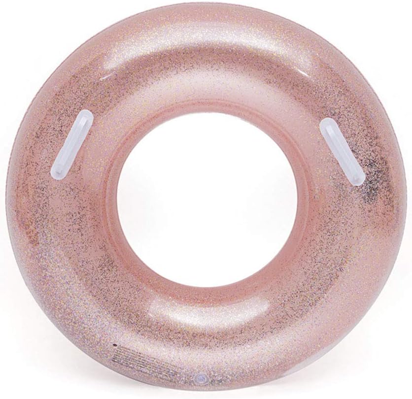 Transparent Sequin Swimming Ring,90cm Inflatable Swimming Pool Float Raft , Indoor and Outdoor Pool Beach Toys for Adults and Children