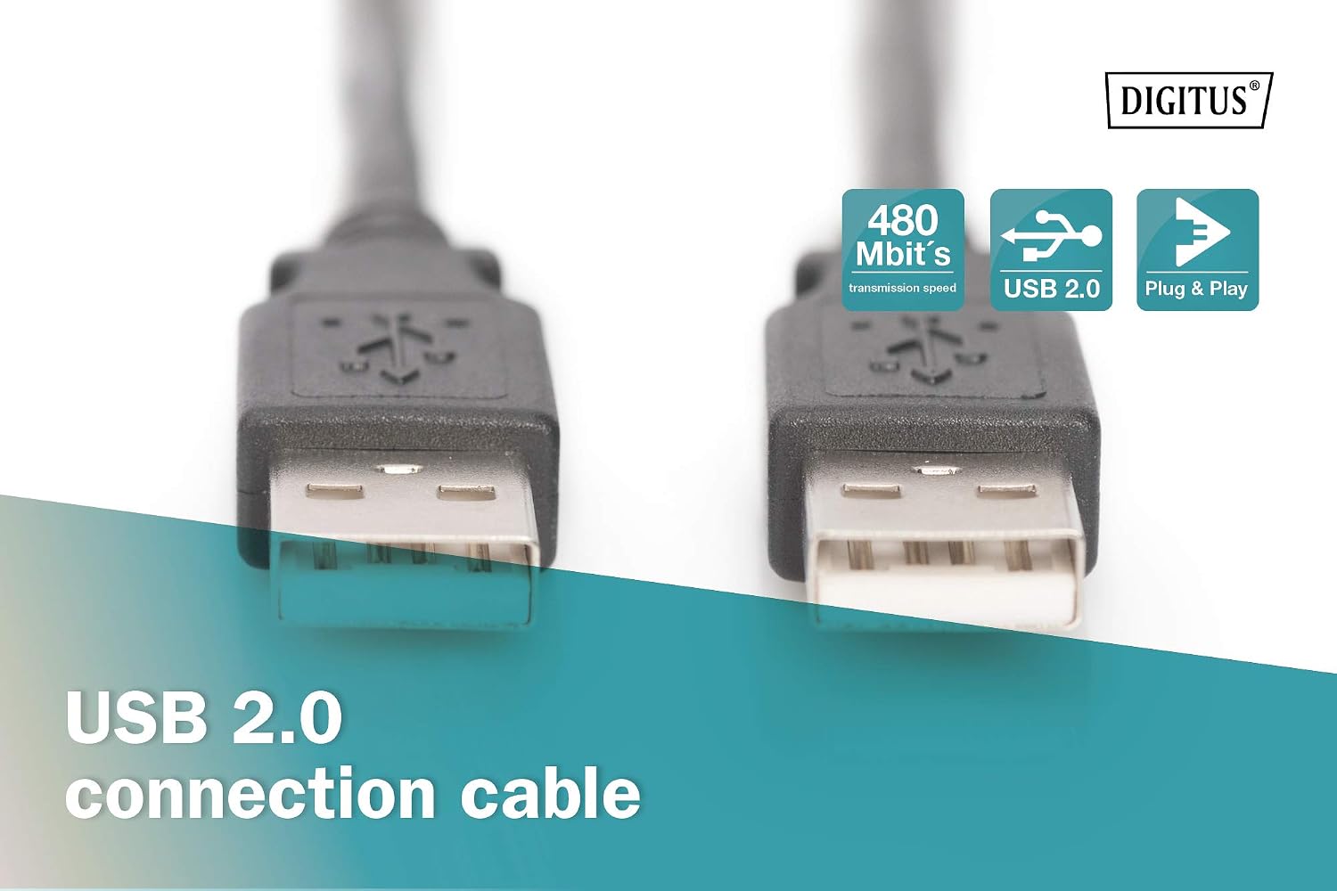 DIGITUS USB 2.0 cable – 1.8 m – USB-A to Type-A – 480 Mbps – for computers, notebooks, hubs, printers - Image 5