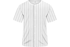 CZICVY Mens Baseball Jersey Plain Baseball Jerseys Short Sleeve Button Shirt Blank Jersey Multiple Colors S-3XL