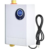 ECOTINYMACH 110V Tankless Water Heater Electric, 3000W Compact Water Heater Under Sink, Conveniently Convertible Between Fahr
