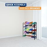 1ABOVE 5 Tier Heavy Duty Shoe Rack Organiser Black</br> view 6