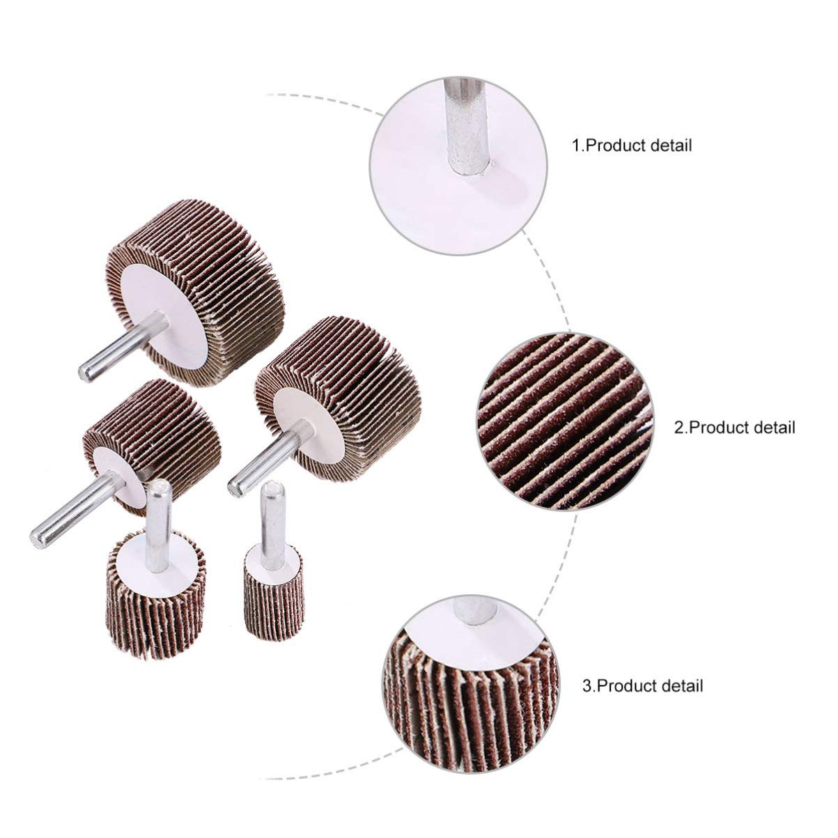 Cabilock 10pcs Louver Grinding with Handle Assorted Sandpaper Wheels for Polishing Rotary Tools for Furniture Repair Safe Wear-resistant - Image 5