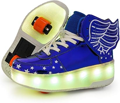Amazon Ledライトアップボーイズガールズキッズローラースケート用usb充電式スポーツスニーカー誕生日感謝祭クリスマスプレゼント Asdf スポーツ アウトドア