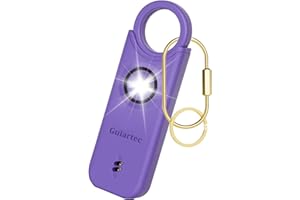 GUIARTEC Rechargeable Personal Safety Alarm for Women, 135 dB Loud Self Defense Keychain Siren with LED Strobe Light, Personal Emergency Security Safe Devices Key Chain Alarms for Women Kids Elderly (Violet)
