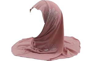 Modest Beauty Girls Muslim Hijab Scarf Shawls Islamic Arab Hijabs Headscarves Rhinestone Flowers