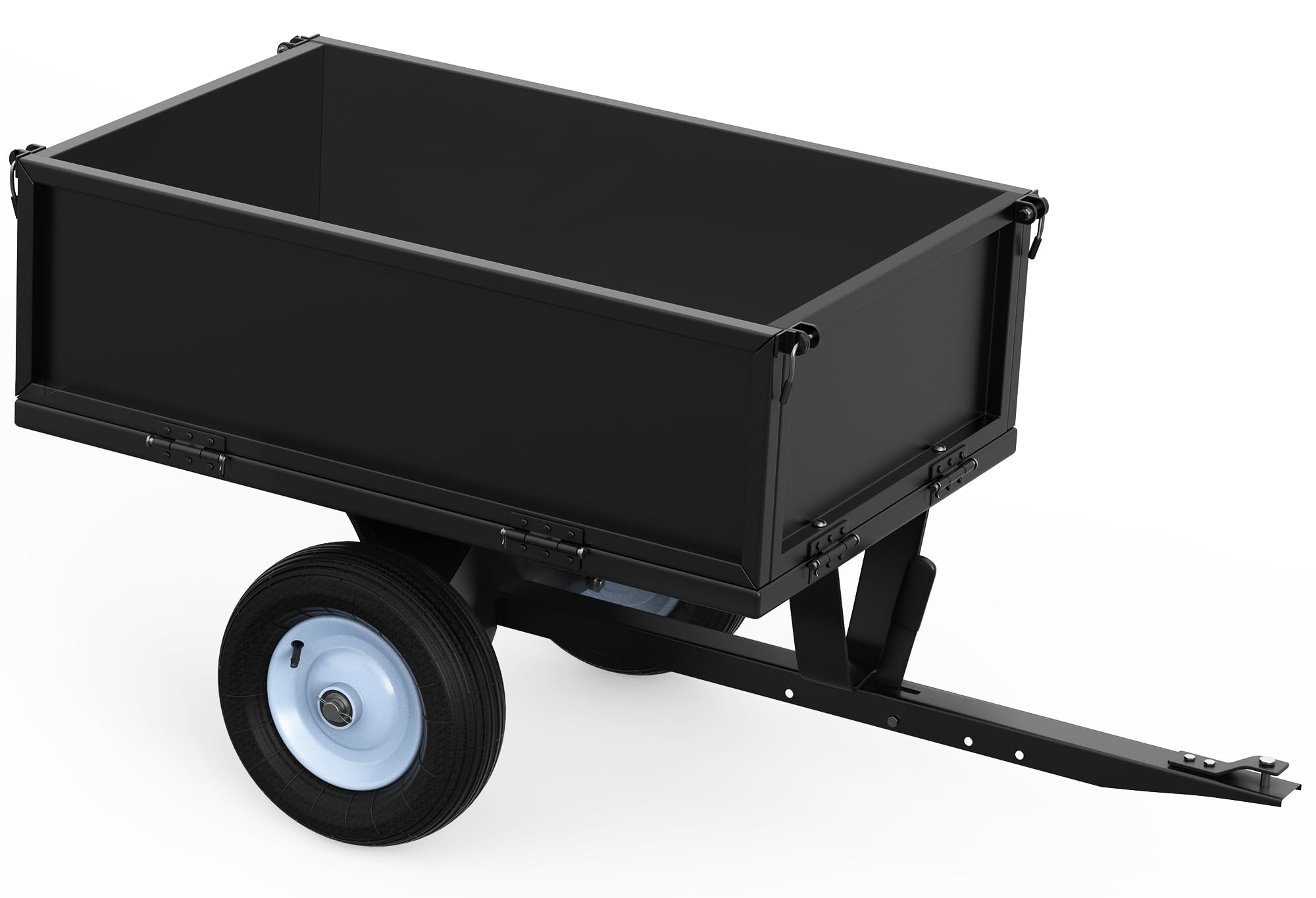 thumbnail image 2 of LEDKINGDOMUS Black Steel Dump Cart – Tow-Behind For Lawn Tractors, 500 Lbs Capacity, 90 Lb Unit, UPC 197839790407 2 of 6