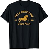Yellowstone Dutton Ranch Est. 1886 Running Horse Logo Short Sleeve T-Shirt