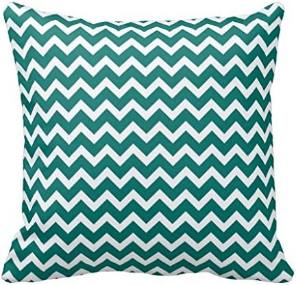 Dark Teal Modern Chevron Stripes Throw Pillow Case 18" * 18"
