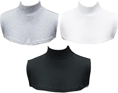 Upredo 3pcs Women S Cotton Half Top Mock Blouse Dickey Collar Neck Dickey False Fake Turtleneck Neck Warmer Black White Gray At Amazon Women S Clothing Store