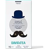 DAVIDsTEA Organic Cream of Earl Grey – High Caffeine Black Tea with Bergamot & Natural Vanilla – 15 Count – Smooth, Citrusy &