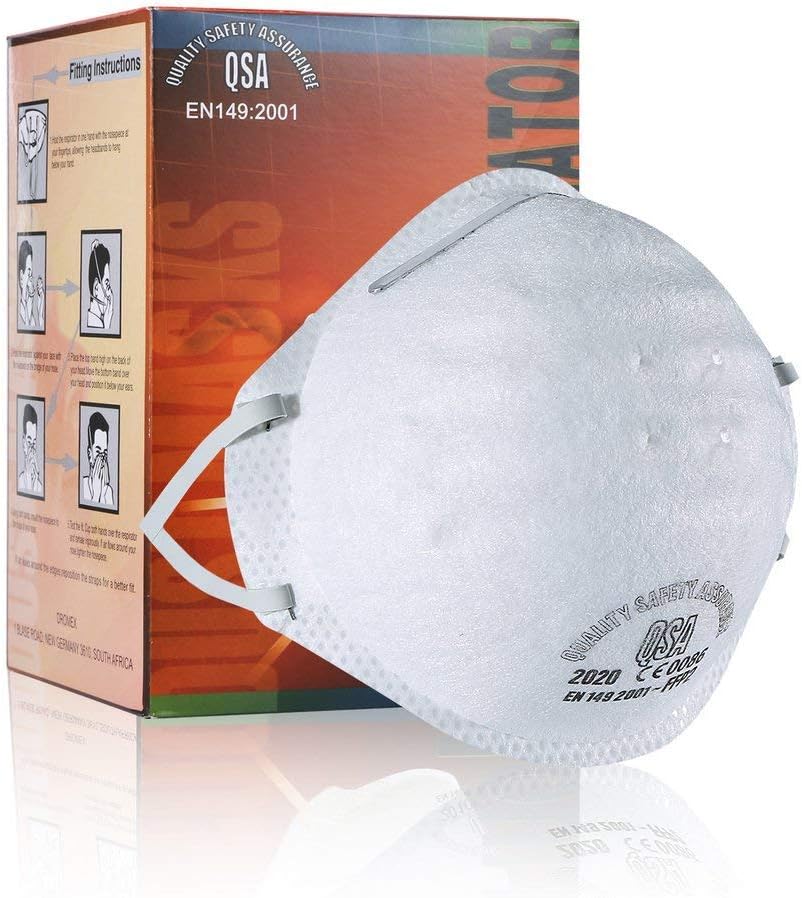 BlackUdragon Professional Grade Mask Dust-proof And Anti-fog Headband FFP2 Mask Dust Mask Anti PM2.5 Anti Influenza Breathing Face Mask Safety Masks (1, FFP2)