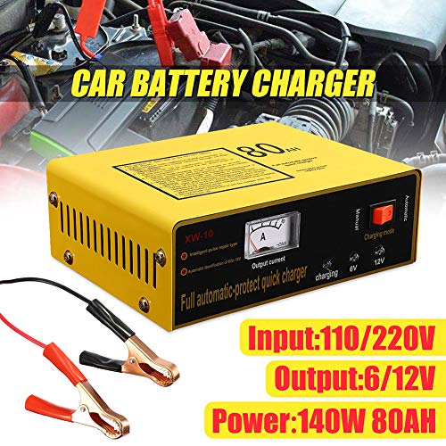 Shentesel Automatic Intelligent Car Vehicle Motorcycle Battery Charger 6V/12V 80AH 140W - Yellow