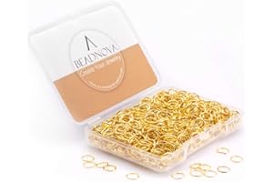 BEADNOVA 6mm Jump Rings Gold Jump Rings for Keychains Jewelry Making for Necklace Repair (300Pcs)